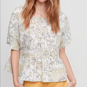 Aritzia Wilfred Macee Peplum Blouse MEDIUM